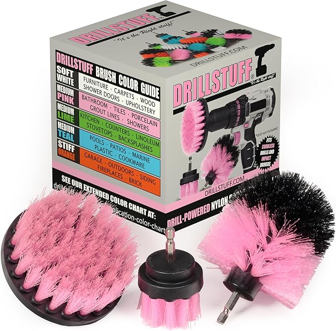 Cleaning Supplies - Bathroom Accessories - Drill Brush - Shower Cleaner - Tile Scrubber - Bathtub Scrub Brush - Bath Mat - Sink - Shower Door - Grout Cleaner Brush - Flooring - Porcelain - Fiberglass