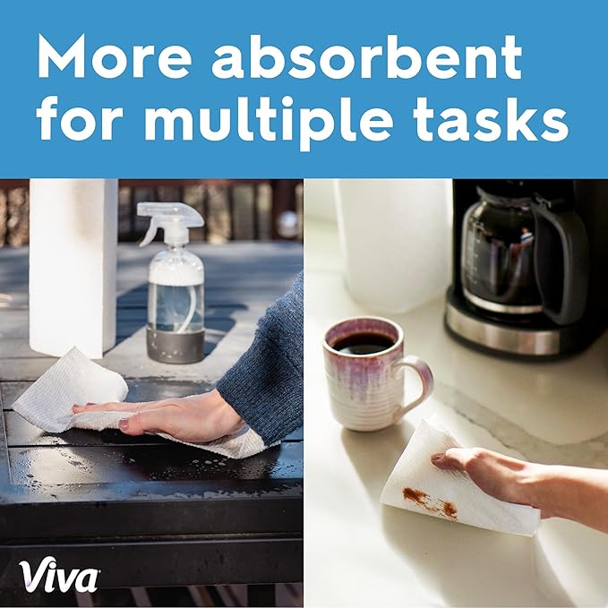 Viva Multi-Surface Cloth Paper Towels, Choose-A-Sheet Size, 3 Double Rolls, 110 Sheets per Roll (Packaging May Vary)