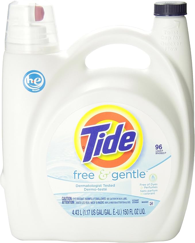 Tide Liquid Laundry Detergent HE, Free & Gentle, 96 Loads