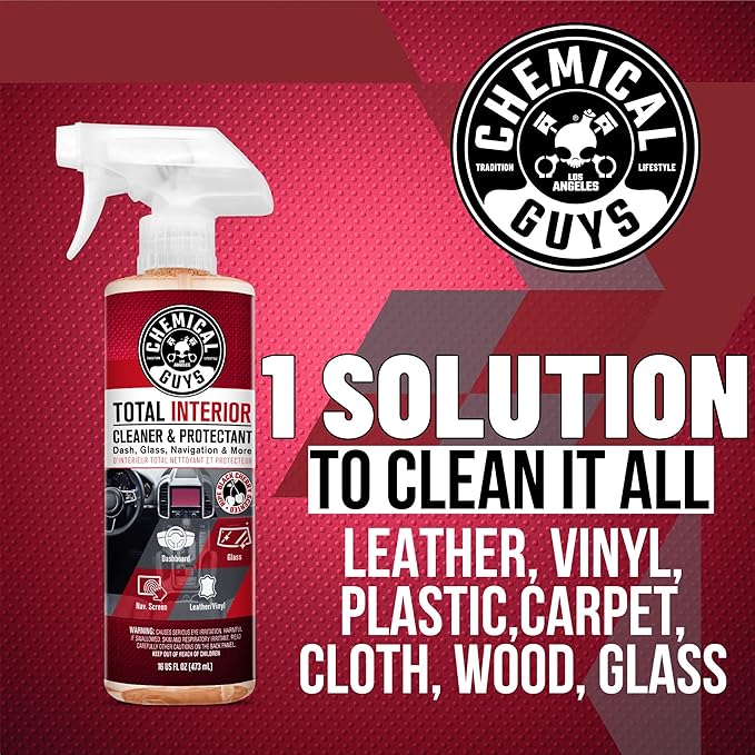 Chemical Guys Total Interior Cleaner & Protectant 2 Pack 16 oz Each Black Cherry Scent All-in-One Interior Cleaner for Leather, Vinyl, Plastic, Glass, Carpet & More