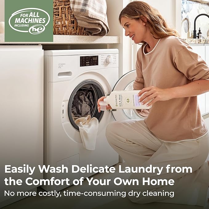 Heritage Park Silk & Wool Fragrance Free, Hypoallergenic, pH-Neutral Laundry Detergent - Dermatologist-tested, Sensitive Skin-Friendly, Enzyme-Free, Concentrated Up to 64 loads (32 fl oz)