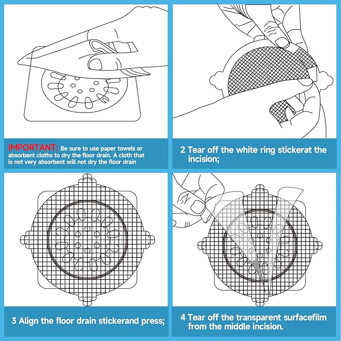 VIVIDLY 100 Pack Disposable Shower Drain Cover Hair Catcher Shower Drain Mesh Stickers, Bathroom, Bathtub, Kitchen, Sink, for Human and pet Hair (100)