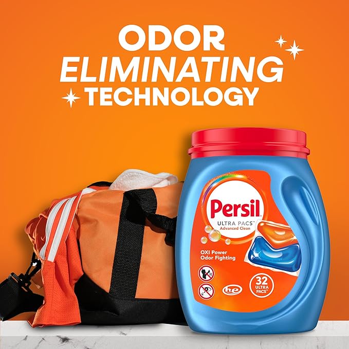 Persil Ultra Pacs Advanced Clean Oxi+Odor Power Laundry Detergent,80 Count (Pack of 2)