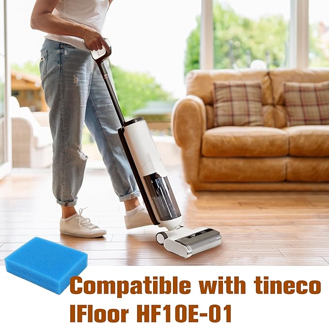 12PCS Filter Sponges Replacement Compatible with Tineco IFloor HF10E-01, Complete Cordless Wet Dry Vacuum Cleaner Spare Parts Accessories (Blue)