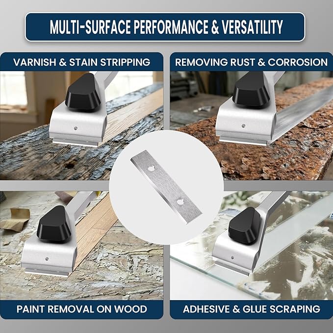 2" (50mm) Paint Scraper Carbide Blades Double-Edged Reversible Replacement Blade (50X12X1.5mm), Pack of 10, Suitable For Most Hand-Held Scrapers By LU&MN