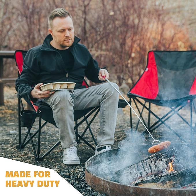 MalloMe Smores Sticks for Fire Pit 45 inch Extra Long - Marshmallow Roasting Sticks Smores Kit -Smore Skewers Hot Dog Fork Campfire Cooking Equipment, Camping Essentials, Outdoor Accessories (4 Pack)