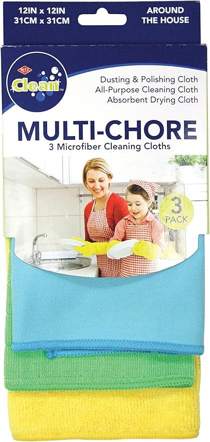 Ritz Multi Chore Microfiber Kitchen & Bath Cleaning Cloth, Set of 3