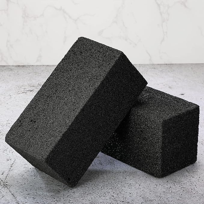 10 Pieces Commercial Grade Grill Cleaning Brick Bulk Heavy Duty Pumice Stone Brick Cleaning Grill Stone Reusable for Home Restaurant Griddles, Flat Top and BBQ Grates Outdoor Cleans(Black)