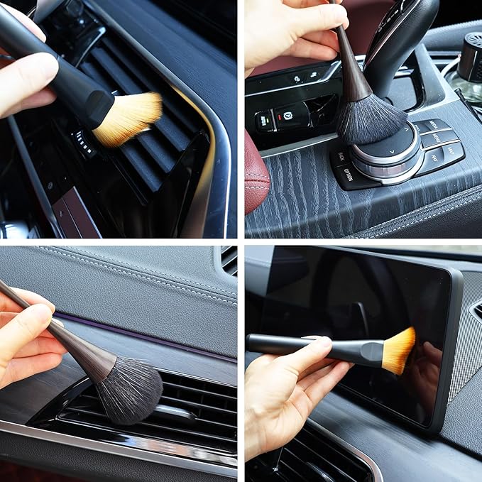 2 Pack Exquisite Dusting Brush Kit, Small Dust Brushes, Feather Duster, Cleaning Brush Perfect for Models, Craf, Collectibles,Computers, Digital Devices, Car Interior, Musical Instruments