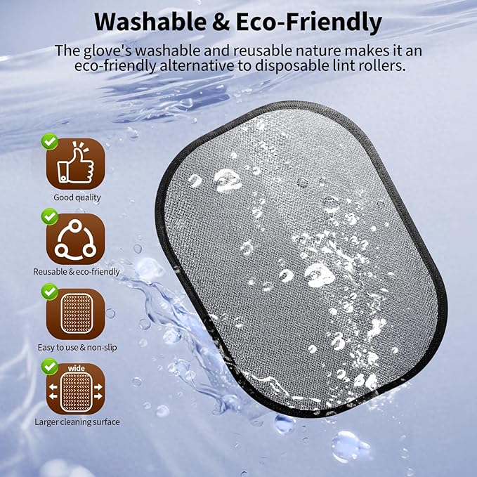 Pet Hair Removal Glove for Dogs & Cats, Newly Upgraded Reusable Electrostatic Pet Hair Glove, Magic Brush Pet Hair Remover Tool for Clothing, Couch, Carpet, Car Seat（Gray）