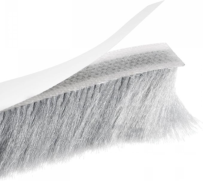 uxcell Weather Stripping Brush, 26ft L x 0.35" W x 0.9" H Self-Adhesive Seal Weatherstrip Sweep Brush Gray for Door Window