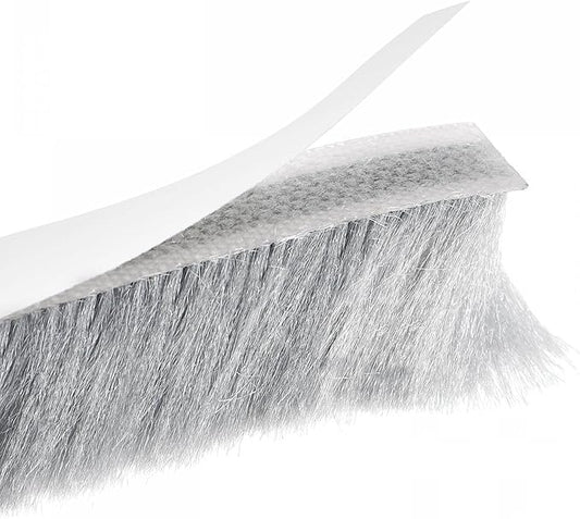 uxcell Weather Stripping Brush, 26ft L x 0.35" W x 0.9" H Self-Adhesive Seal Weatherstrip Sweep Brush Gray for Door Window
