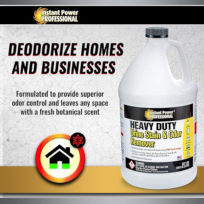Instant Power Heavy Duty Urine Stain and Odor Remover, Stain and Smell Remover, 128 Fl. Oz 4 Pack