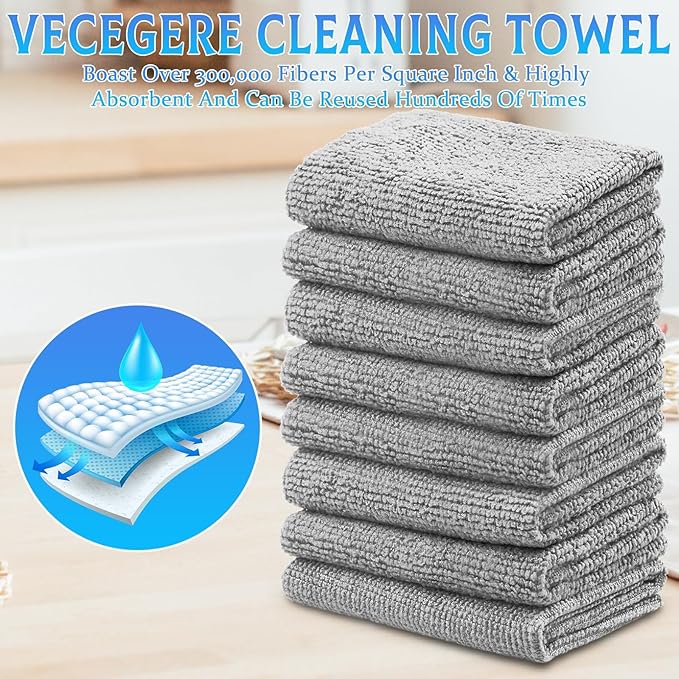Microfiber Rags in A Box (2 Pack 40 Count) Cleaning Cloths Reusable Lint Free Towels Strong Water and Oil Absorption Microfiber Rags Wipes Purpose Towel for Home, Office