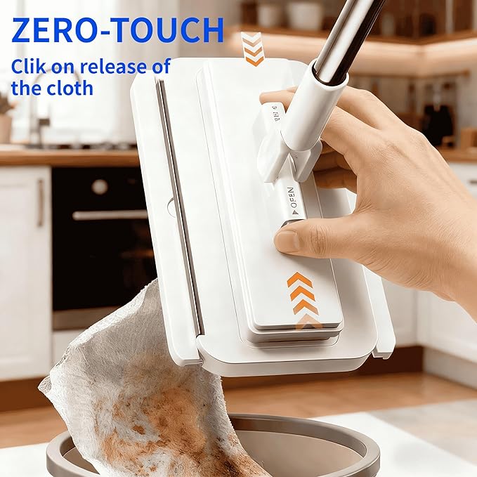 2026 New Mini Disposable Dust Mop with 10 Reusable Cloths No-Touch Dirty Cleaning Dust Mop for Dry Wet Disposable Pads, Multi Surface Floor Mopping and Sweeping for House Wall Bathroom Corners