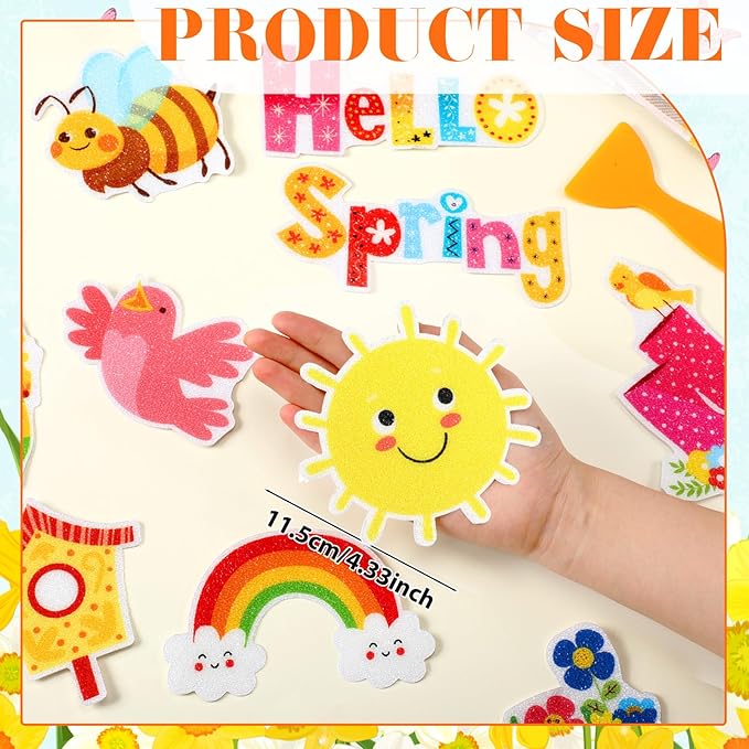 Yaomiao 24 Pcs Spring Non Slip Bathtub Stickers Shower Stickers Anti Slip Decal Threads Adhesive Appliques with Scraper Adhesive Decals for Safety Bathroom Tubs, Shower Floor, Stairs