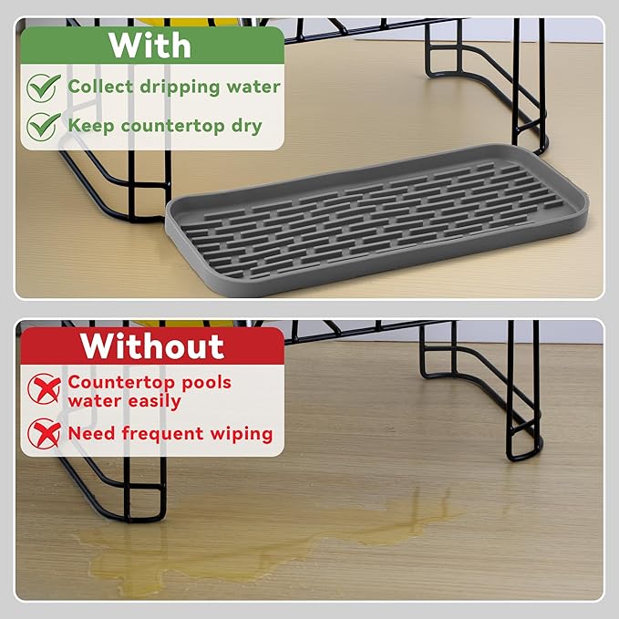 Drip Tray for Drink Dispenser, 1 Pack Gray Reusable Drip Pan for DD&HAPP Glass Drink Dispenser