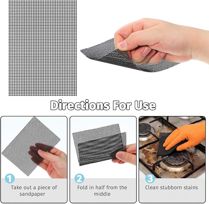 15Pcs Mesh Cleaning Screens for Toilets Flexible Scrubbing Pads Bowl Screens 5.5" x 4" Toilet Ring Remover Mesh Pads for Bowls Griddle Household Stain Calcium Deposits Remove Grills Carbon Rust Scale