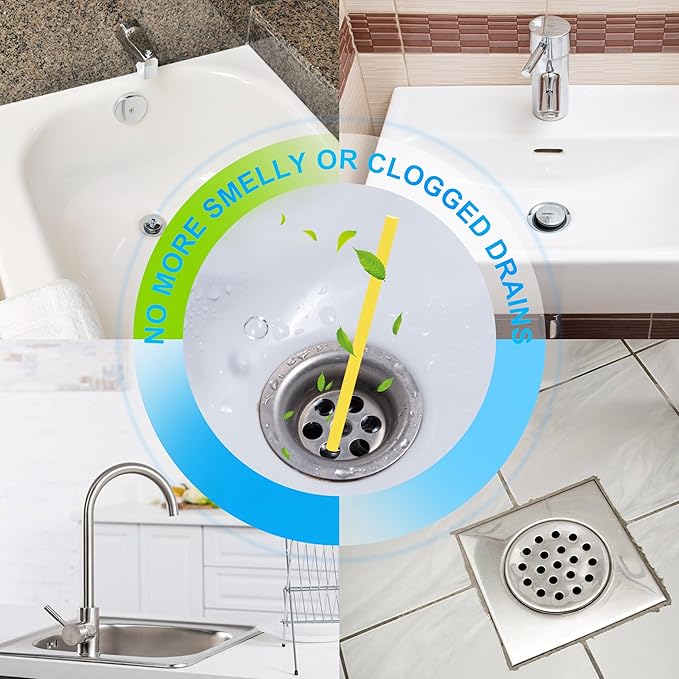 Drain Cleaner Sticks Enzyme Drain Stick Lemon Scent Pipe Cleaning Drains Stix Odor Remover Prevent Clogged Drains