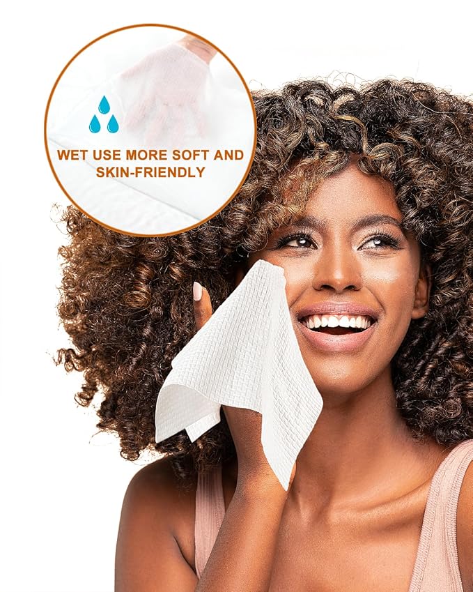 Face Towels,Facial Towels,200 Ct Disposable Face Towel, 9.8"X9.8"Face Cloths, Makeup Remover Face Towelettes Disposable,Disposable Face Cloths for Sensitive Skin,USDA Biobased Clean Face Towel