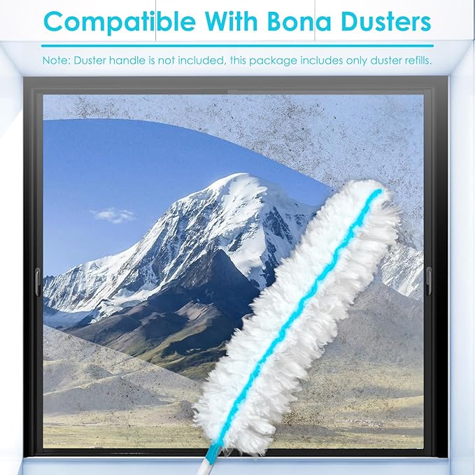 (30 Count) Duster Refills Compatible with Bona Extendable Dusting Kit and The Bona Compact Dusting Kit, Disposable Dust Removal Brush Heads for Electronics, Furniture, Car Interior