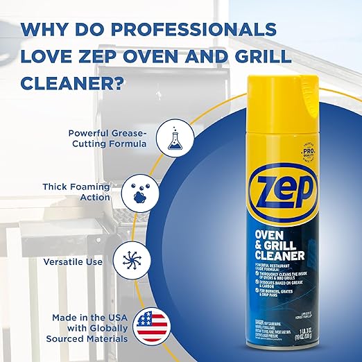 Zep Heavy-Duty Oven and Grill Cleaner - 19 oz (Case of 2) ZUOVGR19 - Dissolves Grease on Contact, on Burners, Grates and Drip Pans
