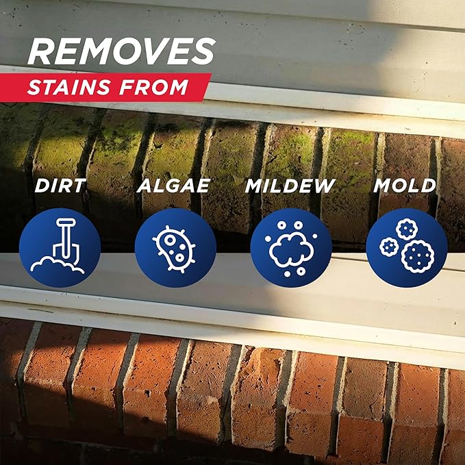 30 SECONDS Outdoor Mold & Mildew Stain Remover | Concentrate | Gallon | Vinyl Siding Fences Patios & More