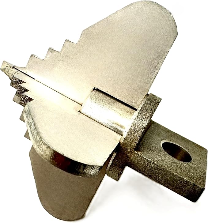 2” Spear 4 Flute Flow Fixer Drain Cleaner Plumbing Snake Cutter Head for 2-1/2” – 3” Pipes, Clears & Scrapes Inner Walls, Fits 3/8” 1/2" or 9/16” Cables, Commercial & Residential Use