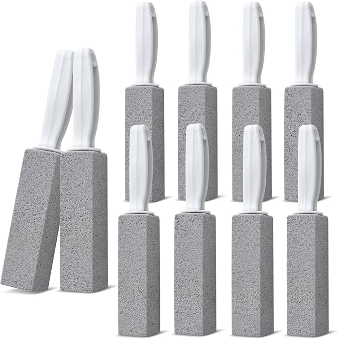 Emycool Pumice Stone Toilet Bowl Cleaner, 10 Pack Toilet Pumice Stone with Handle for Toilet Cleaning Toilet, Bathtubs, Sinks, Swimming Pools, Grills