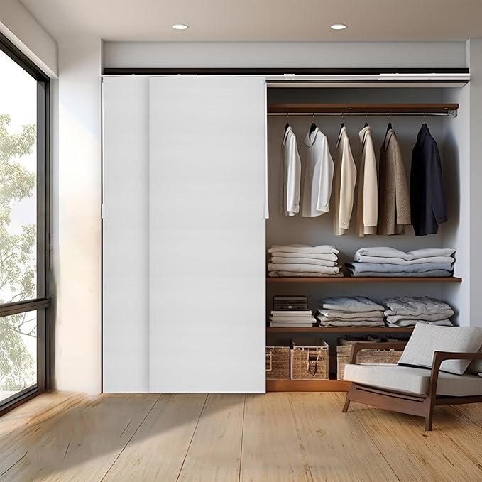 CHICOLOGY Blinds for Sliding Glass Doors , Vertical Blinds for Patio Doors , Room Divider ,Skyrise White (Light Filtering) W:46-86 x H: 0-96 inch