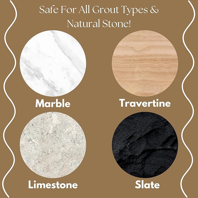 GEODE Natural Stone Grout Cleaner for tile floors - non-damaging, deep cleaner safe for Marble, Limestone, Travertine, Ceramic - Industrial Strength Tile, Stain Remover, Powerful Formula (32 oz.)