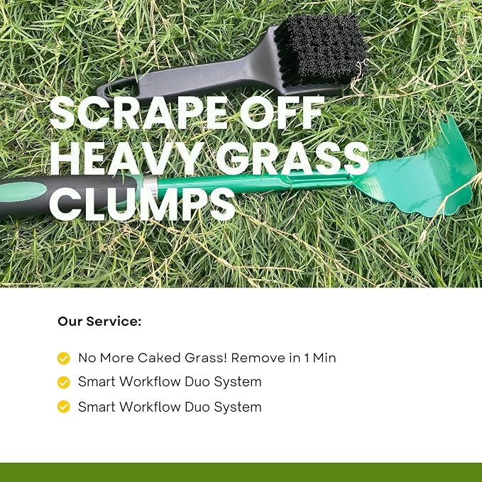 Heavy-Duty Lawn Mower Cleaning Scraper and Cleaning Stiff Brush are Used for The Maintenance and Cleaning of Outdoor Garden Lawn Mower Decks. (1 Pack)