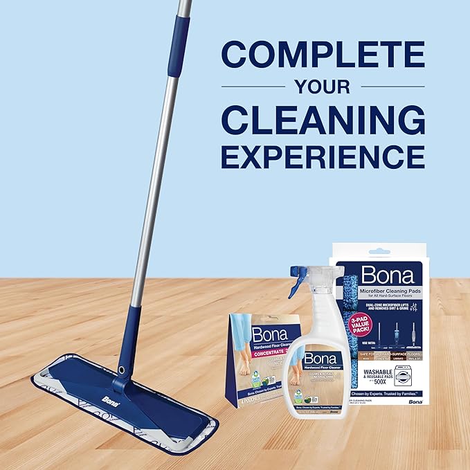 Bona® Hardwood Floor Cleaner Spray - 32 fl oz - Unscented - Includes Filled Bottle + Concentrate Refill for Hardwood Floor Cleaning