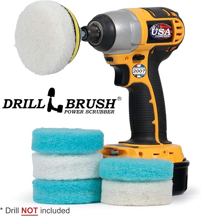 Cleaning Supplies - Bathroom Accessories - Scrub Pads - Floor Scrubber - Shower Cleaner - Scouring Pad Kit - Bath Mat – Bathroom Sink - Drill Scrubber - Attachment - Soap Scum, Hard Water Stains