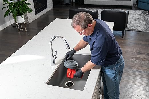 RIDGID 80168 EZ Spin™ Drain Snake for Tubs, Showers, and Sinks, Drain Cleaner with AUTOFEED, MAXCORE Cable