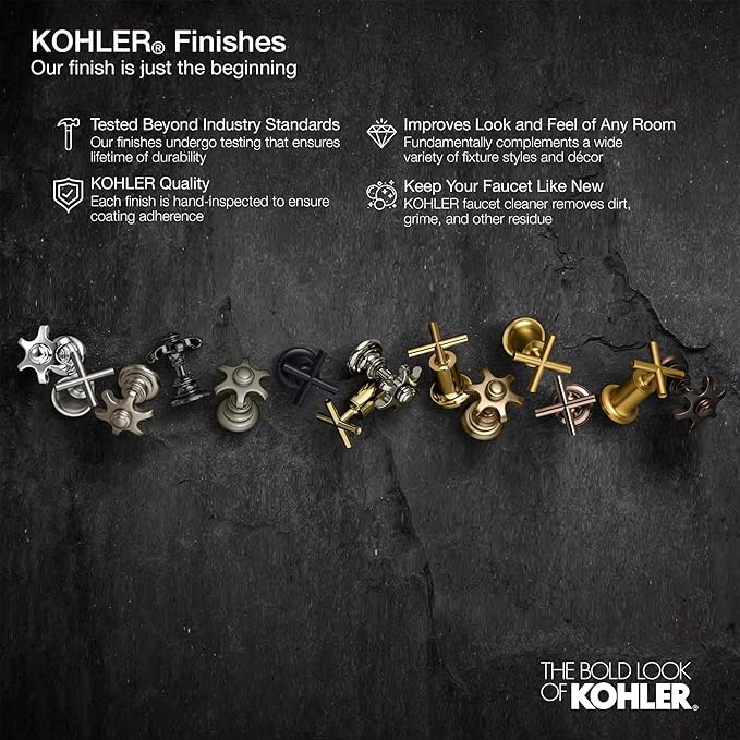 Kohler K-25322-AF Bathroom sink clicker drain with overflow, French Gold