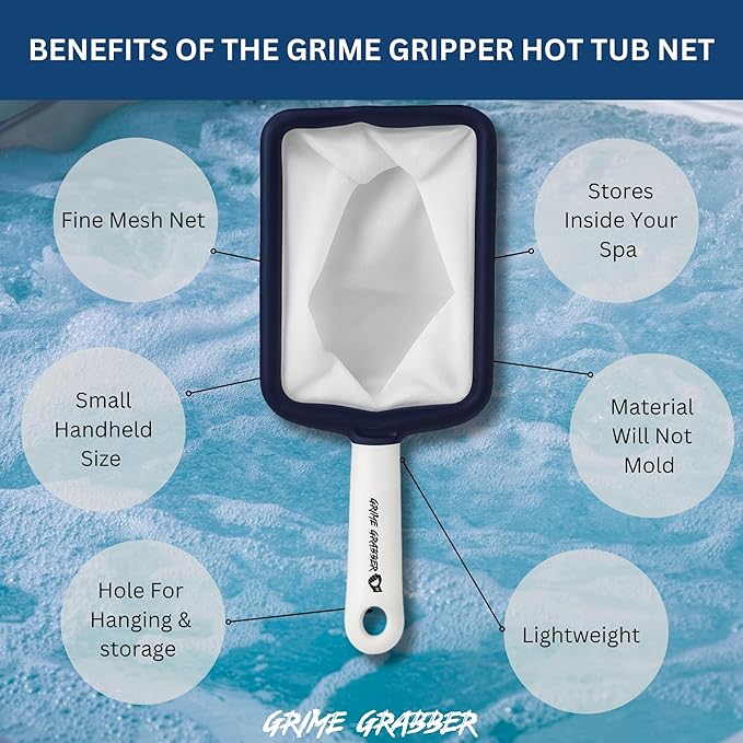 Hot Tub Skimmer - Fine Mesh Hot Tub Net, Durable and Lightweight, Ideal Small Fish Net for Spa and Hot Tub Owners, Efficient Debris Removal Tool (1 Net)