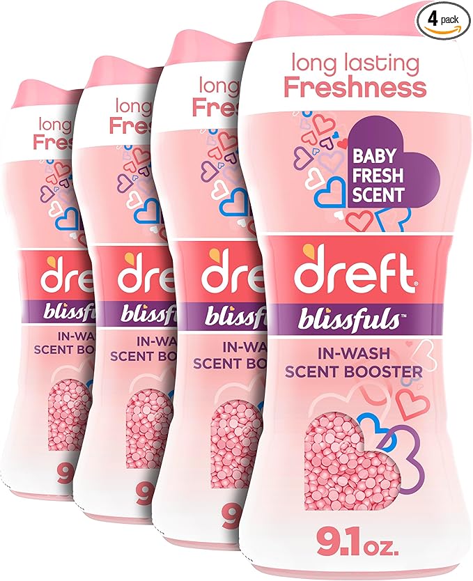 Dreft Blissfuls In-Wash Laundry Scent Booster Beads, Baby Fresh Scent, 9.1 oz