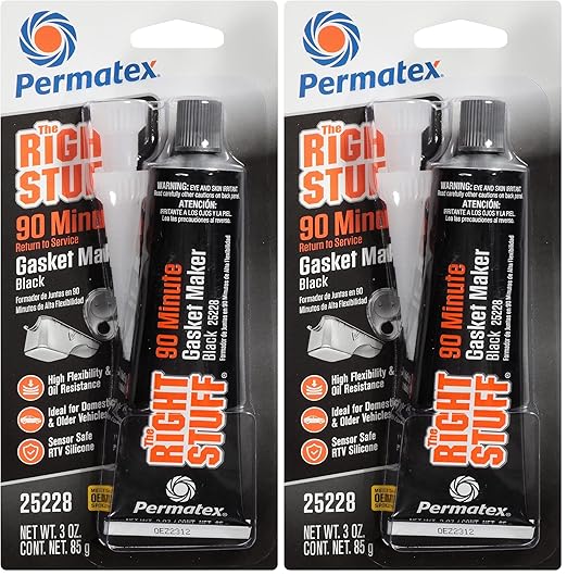 Permatex 25228 The Right Stuff 90 Minute Black Gasket Maker,3 oz,1 Count (Pack of 2)