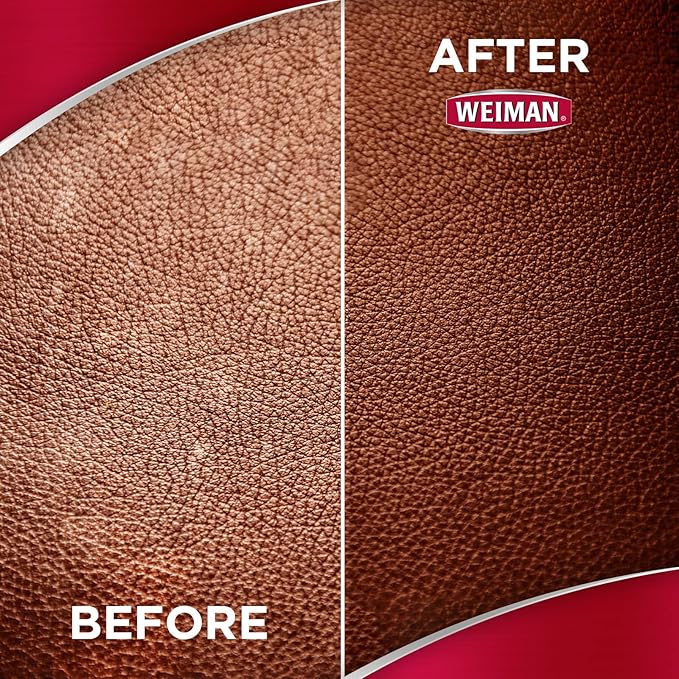 Weiman Leather Cleaner Conditioner & Protector for Couches, Boots, Chairs, Bags, Purses & Auto Interior with Microfiber Towel Included (2 Pack)