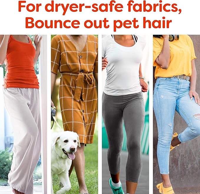 Bounce Pet Hair and Lint Guard Mega Dryer Sheets with 3X Pet Hair Fighters, Fresh Scent, 50 Count