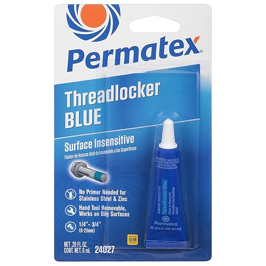 Permatex 24027 Surface Insensitive Threadlocker Blue, 6 ml