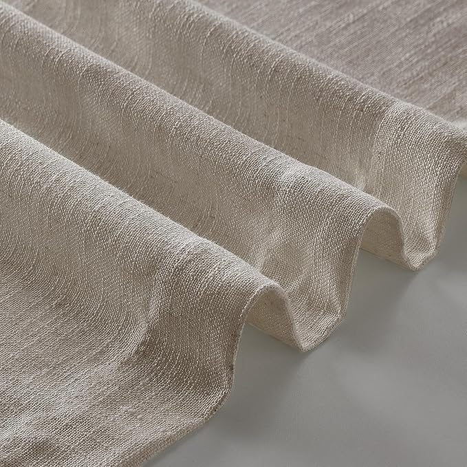 Burlywood Birch Pinch Pleated Linen Curtains 72 Inch Length 2 Panels for Living Room Bedroom Memory Trained Semi Sheer Short Pleat Drapes with Hooks Rings Back Tab Window Curtain Cabin Closet 40x72