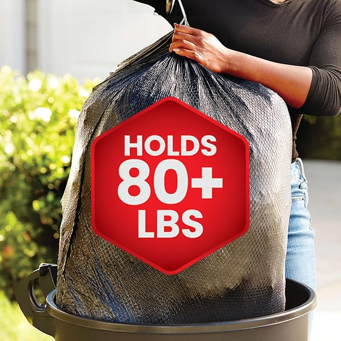 Glad Large 30 Gallon Trash Bags, Clorox Mountain Air Heavy Duty Garbage Bags, Forceflex with Drawstring, 25 Count (Packaging May Vary) (Pack of 6)