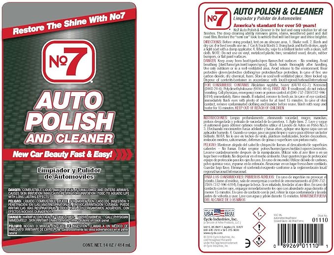 No7 Auto Polish & Cleaner, 14 fl oz