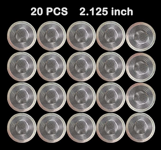 20Pcs Small Drain Mesh Basket, 2.125'' Bathroom Sink Drain Strainer Screen Mesh Sink Strainer Hair Catcher Drain Filter Cover for Bathtub Lavatory RV Laundry Shower Floor Utility Sink Drain