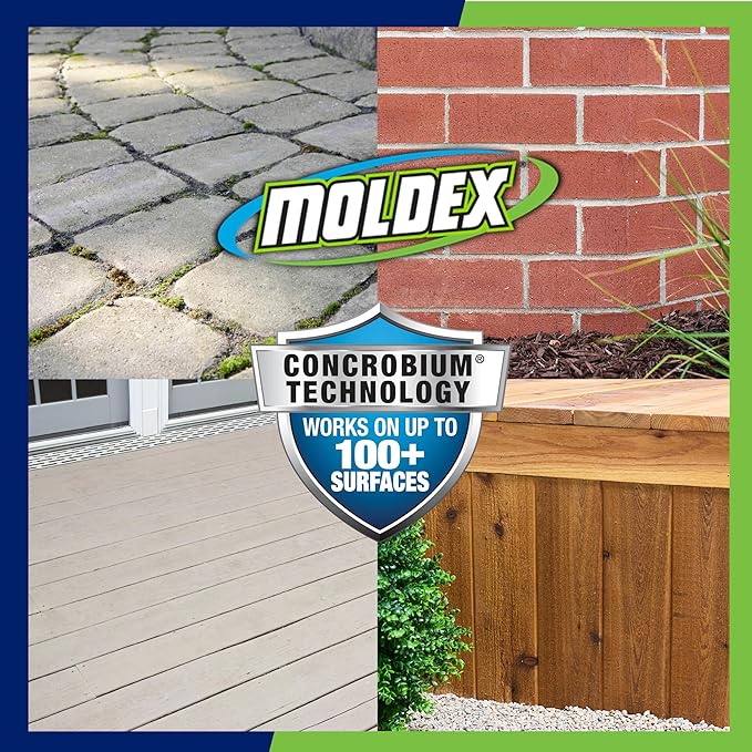 Moldex® Instant Outdoor Cleaner Concentrate with Bleach, 1 Gallon – Fast Acting Solution for Mold and Mildew Stains on Siding, Decks, Fences and Exterior Surfaces