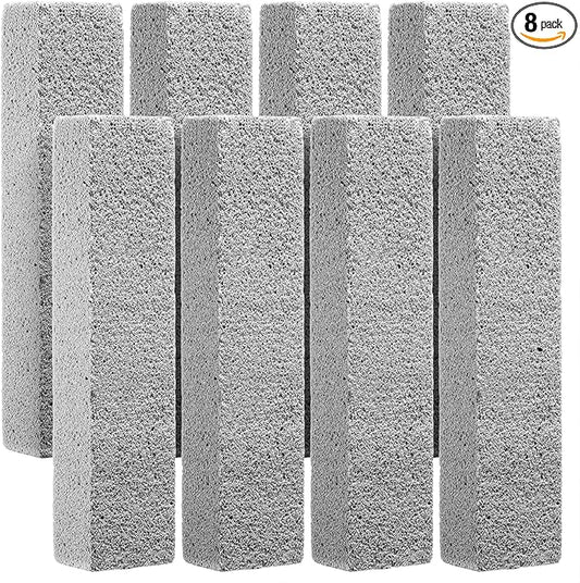 8 Pack Pumice Stone Toilet Bowl Sticks, Pumice Scouring Bars for Hard Water Rings and Mineral Buildup, Household Cleaning Stones for Toilets, Bathtubs, Sinks, Grill and Pool Tile