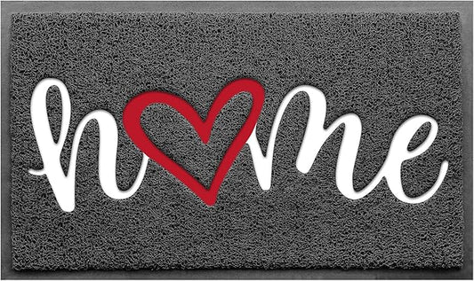 Door Mat, Welcome Mat Low Profile Floor Mat Front Doormat Indoor and Outdoor Doormat Non Slip Rugs for Entryway, Patio, High Traffic Areas (32"x20", Grey-Home)