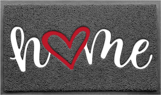 Door Mat, Welcome Mat Low Profile Floor Mat Front Doormat Indoor and Outdoor Doormat Non Slip Rugs for Entryway, Patio, High Traffic Areas (30"x17.5", Grey-Home)